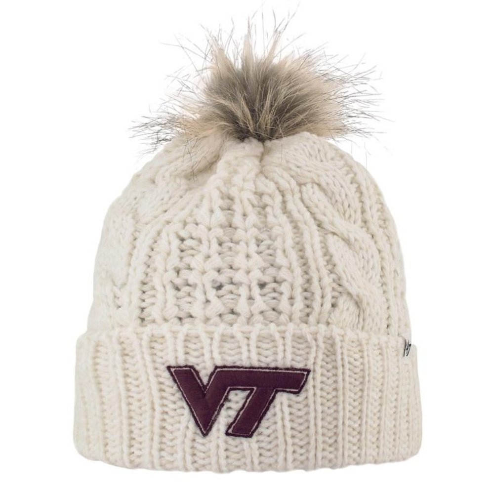 Virginia Tech White/Cream Beanie w/ Pom-Pom